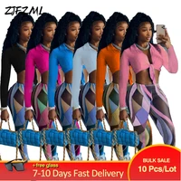 bulk items wholesale lots streetwear clothing womens set full sleeve short shirts and stretchy trouser hipster fall outfits