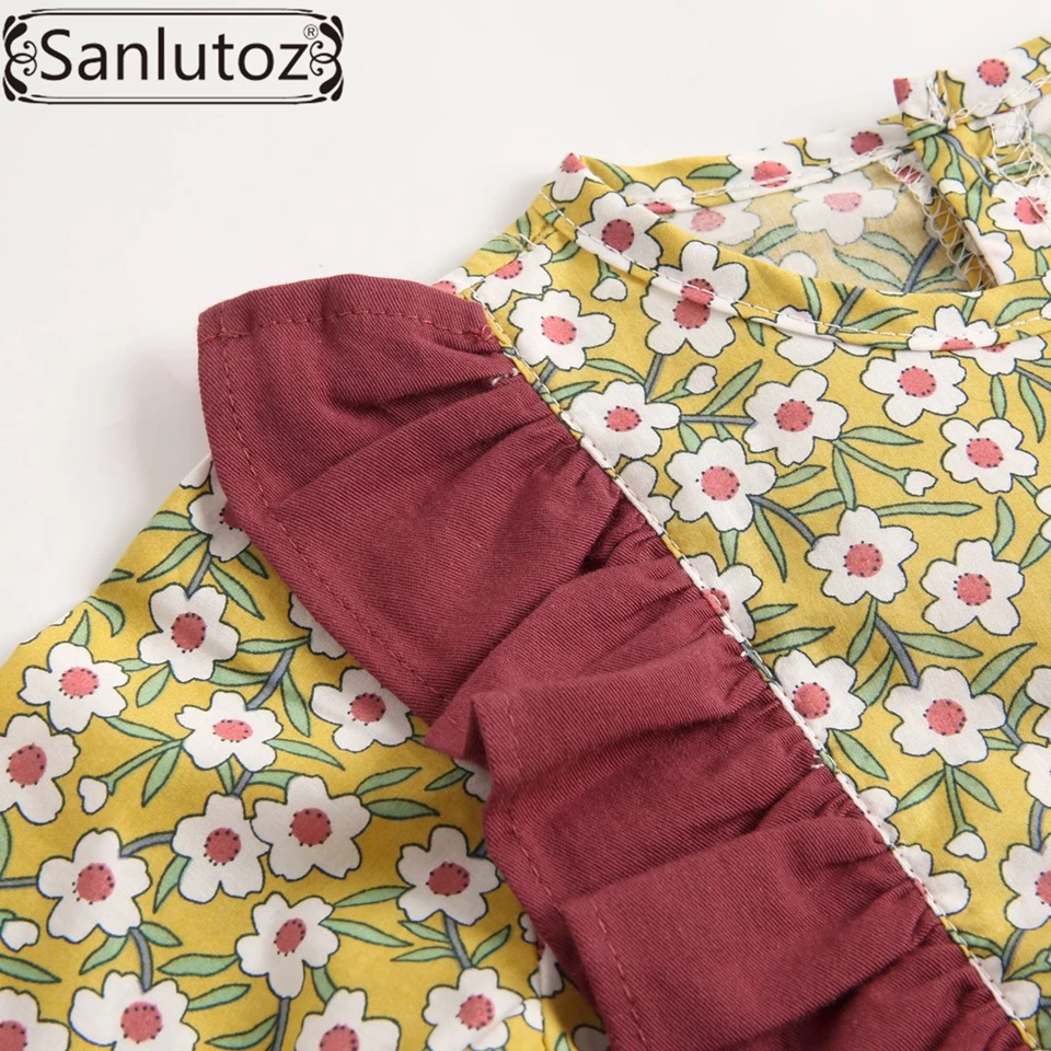 Sanlutoz/Одежда для маленьких девочек милое платье Комбинезон малышей с длинными