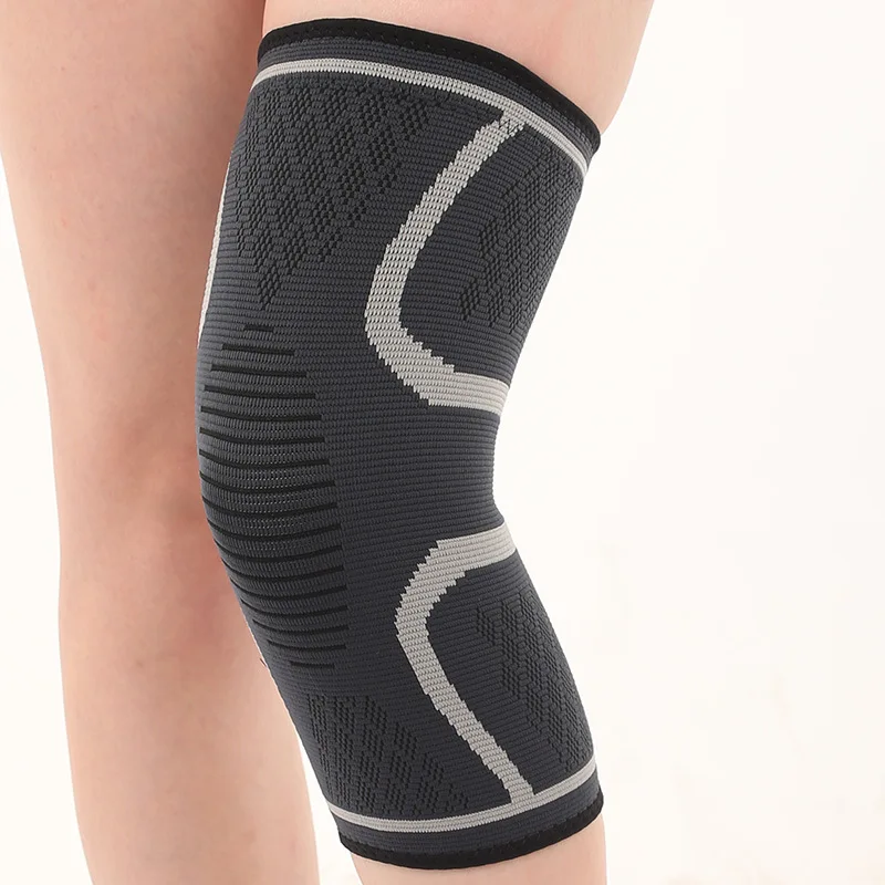 

Knitting Sports Knee Pads Protection Summer Anti-slip Breathable Nylon Four-sided Bomb Knee Protective Fitness Equipment 07JW204