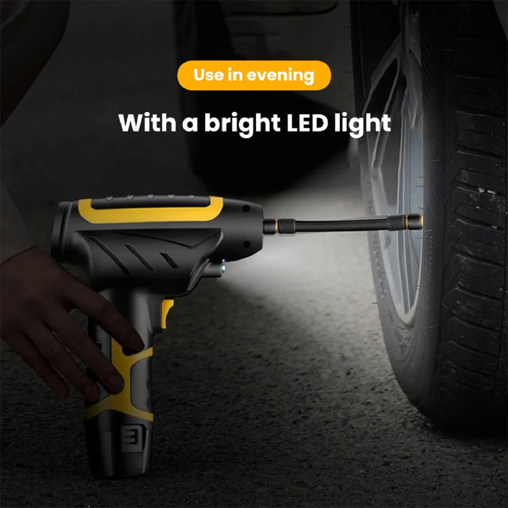 Online Bomba De Compresor De Aire Portátil Para Coche, Inflador De Neumáticos De Mano Inalámbrico Con Enchufe Americano, Herramienta De Reparación De 150 PSI Para Motocicleta