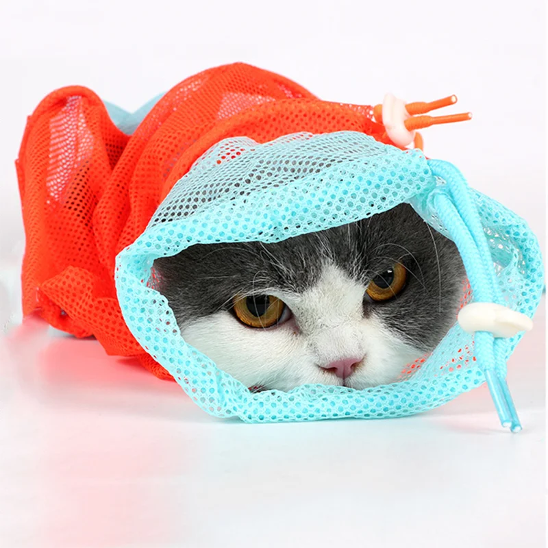 

Cat Cleaning Bag Adjustable Cat Beauty Bag Biting Pet Bathing Bag for Nail Trimming Injection Pet Cleaning Products