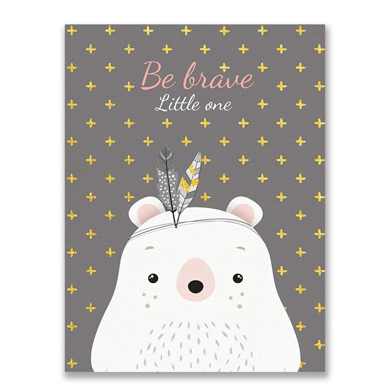 Детская мечта большой постер животных и печать на холсте картина Луна Звезда