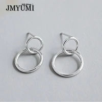 jmyumi 925 sterling silver new fashion simple hollow circular earrings for women wedding couple geometric handmade jewelry