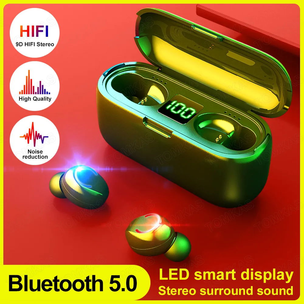Bluetooth наушники V5.0 TWS с микрофоном водонепроницаемые 9D Hi Fi|Наушники и гарнитуры| |