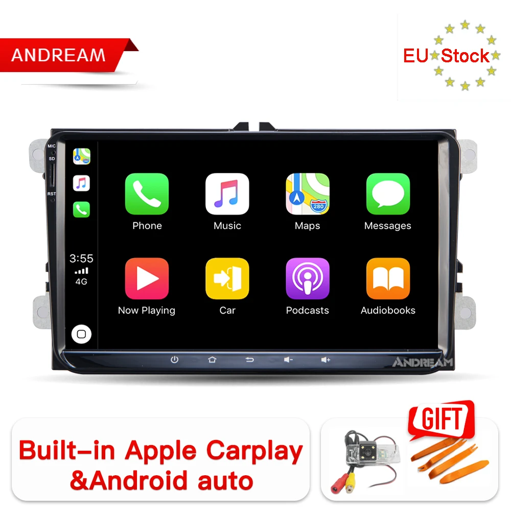 9 &quotips экран 8 ядерный Android 1 встроенный Автомобильный gps-навигатор Carplay для POLO GOLF 6