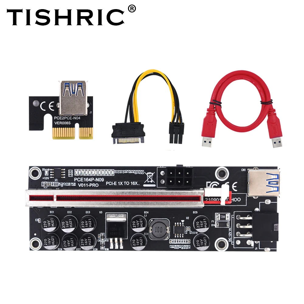 Новейшее обновление PCIE Riser 011 PRO 10 емкостный 6-контактный супер стабильный PCI Express 16X