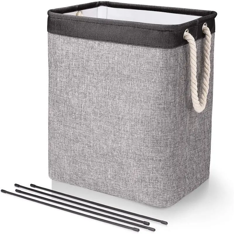 

65L Large Collapsible Linen Hampers With Detachable Brackets Foldable Laundry Baskets For Toys Clothing Organization