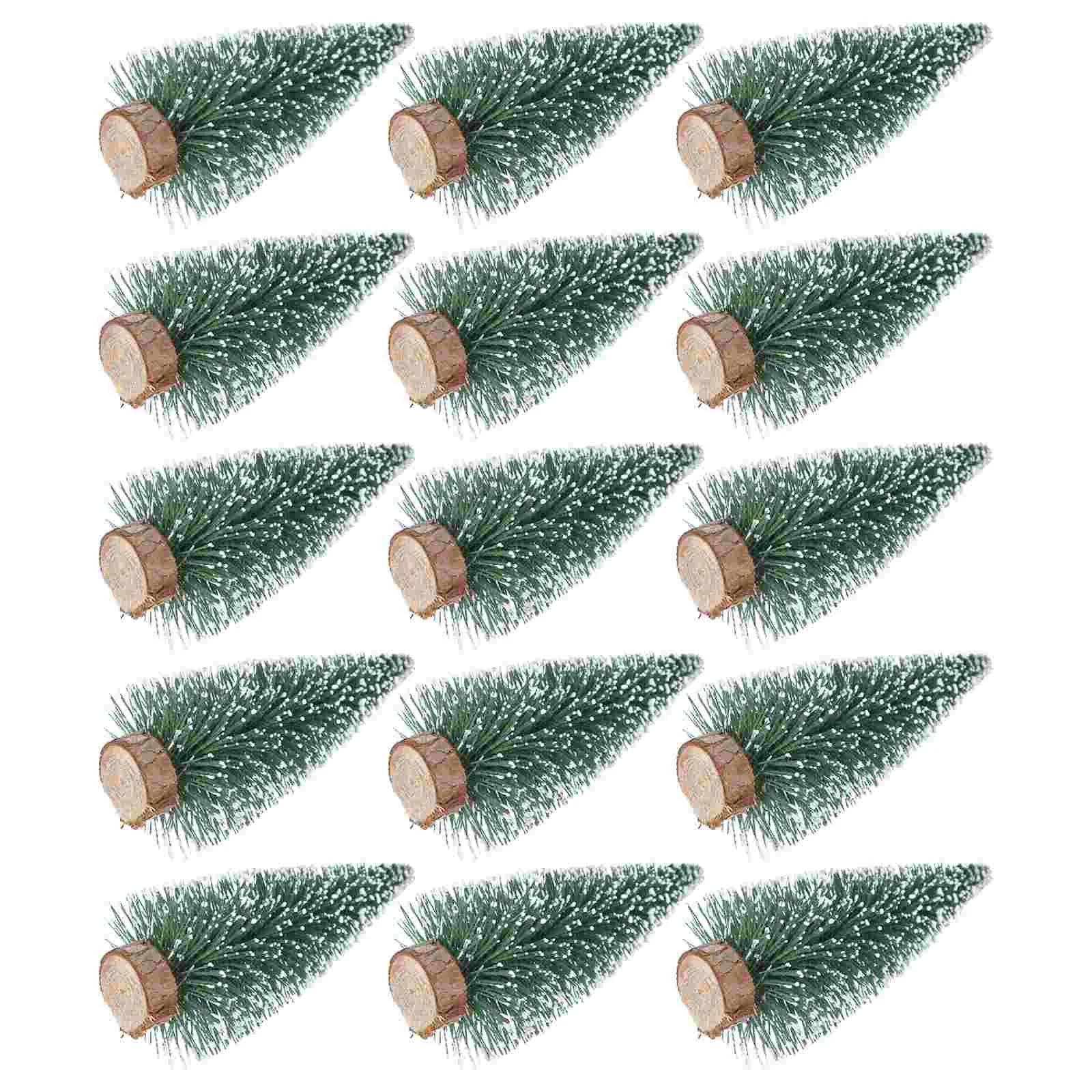 

15Pcs Mini Christmas Trees Xmas Party Desktop Decors Tabletop Tree Ornaments