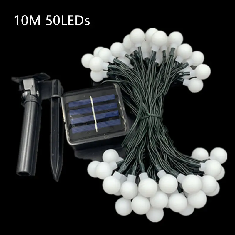 

5/10M 20/50 LED Outdoor Lighting Strings Waterproof Solar Garden Light String Multicolor/Warm White Lamp Chain For Christmas
