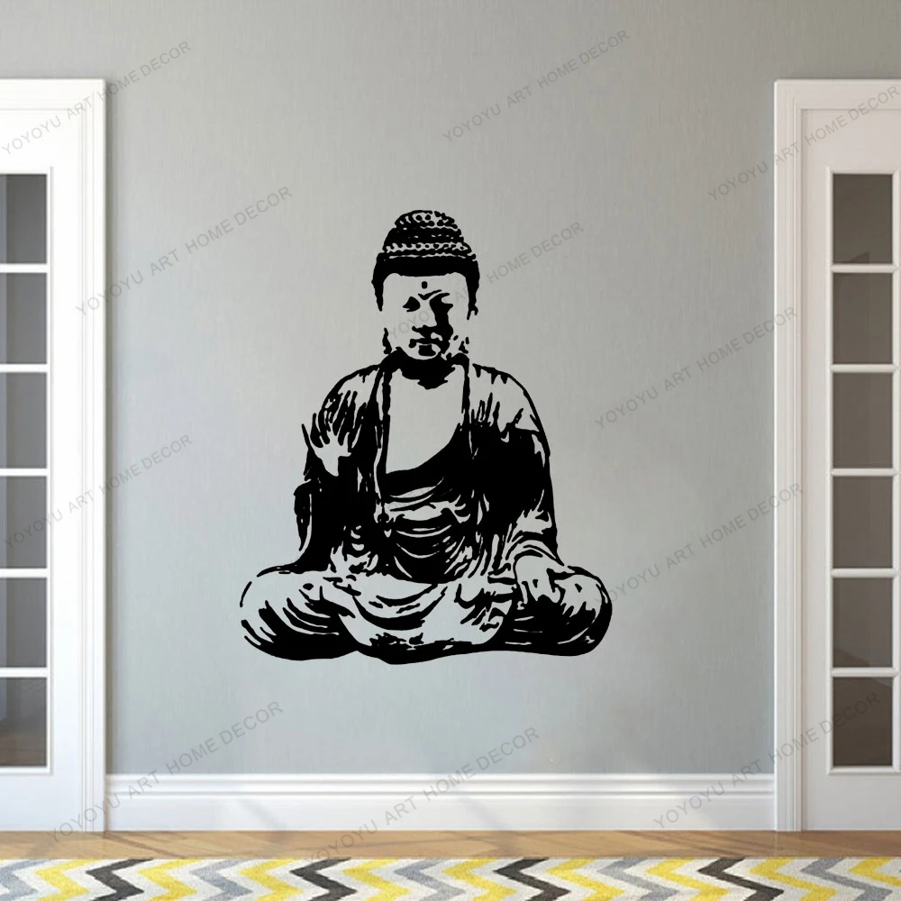 

Buddha Lotus Buddhism Yoga Vinyl Wall Garage Stickers Home Decor Living Room Art Mural Wall Decal Removable Wallpoof CX1921