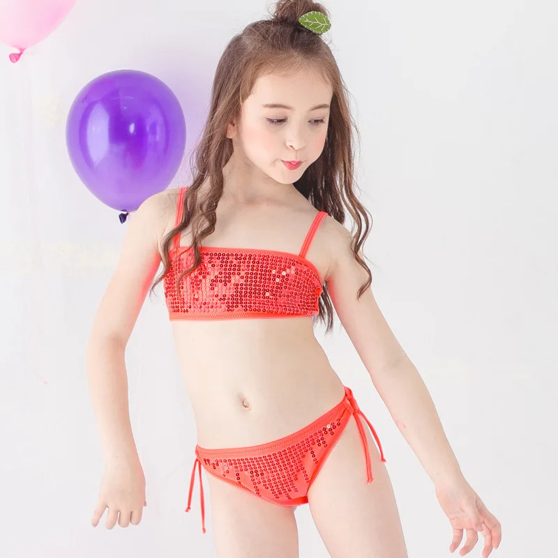 Новый модный Детский милый купальник мультяшный из двух частей бикини боди для