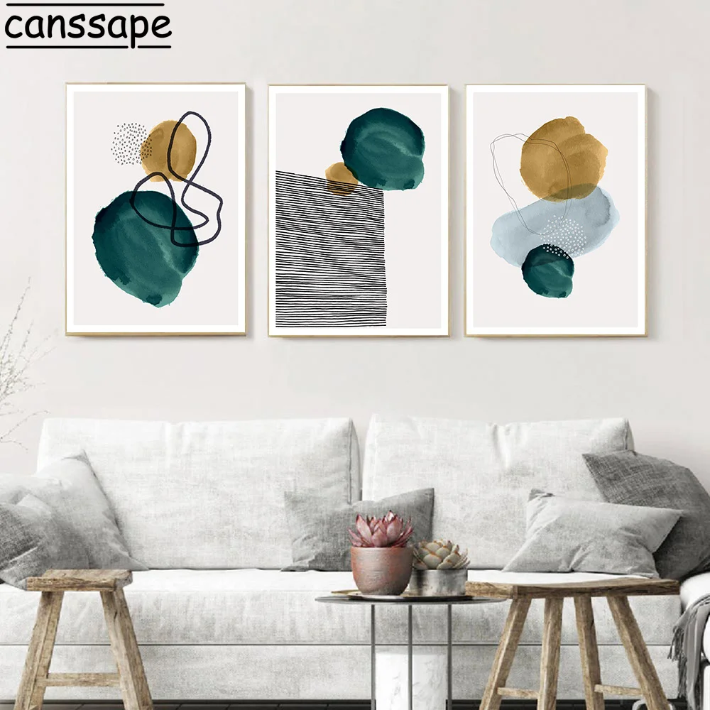 

Abstract Wall Art Canvas Painting Ink Dots Graffiti Posters Line Drawing Poster Nordic Wall Pictures Living Room Home Decoration