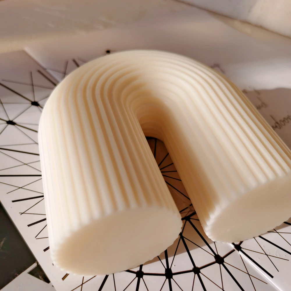 Эстетические ребристые U-образные полосатые силиконовые формы для свечей