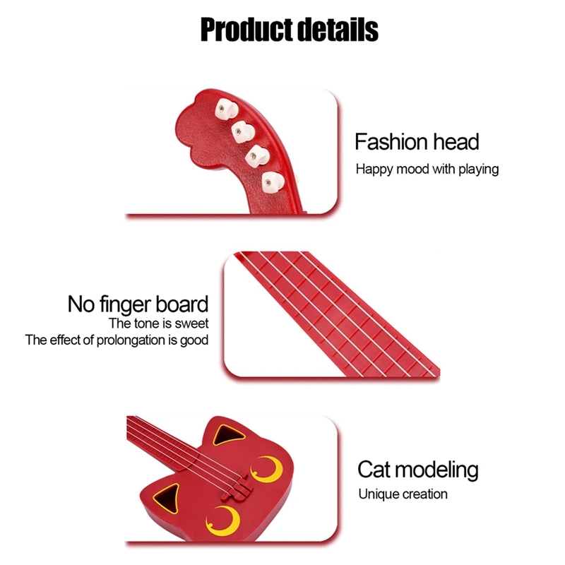 

Cute Cat Shape Guitar Beginner Concert Children Musical Instrument Ukulele Children Gift