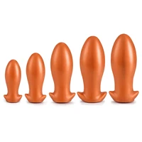 soft liquid silicone oversize egg shape anal plug dildos big anal dilator butt plug stimulate anus sex toys for women and men