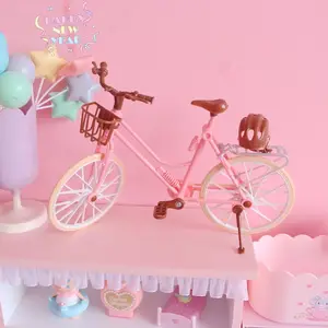 Милая женская Высококачественная Красивая велосипедная мода съемный розовый велосипед с коричневым пластиковым шлемом аксессуары