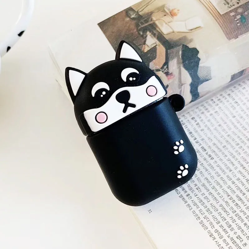 04 Чехол EKONEDA с мультяшным рисунком Шиба ину собак Хаски для Airpods, силиконовый мягкий чехол с милыми животными для Airpods - Цвет: 04