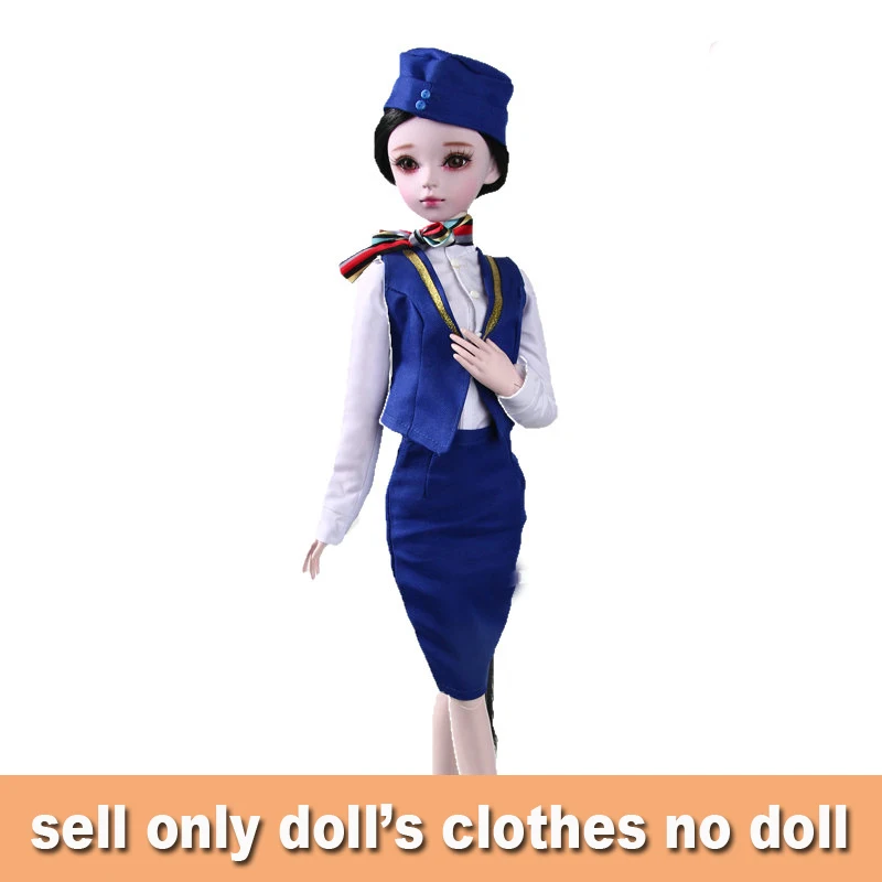 Ручная работа BJD Кукла одежда стюардесса Airhostess медсестры униформа Одежда для 55-60 см Bjd 1/3 девушки куклы игрушки куклы аксессуары