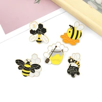 bee gather honey brooch custom yellow bumblebee insect enamel pin badge animal lapel pins for backpack jewelry friends cute gift