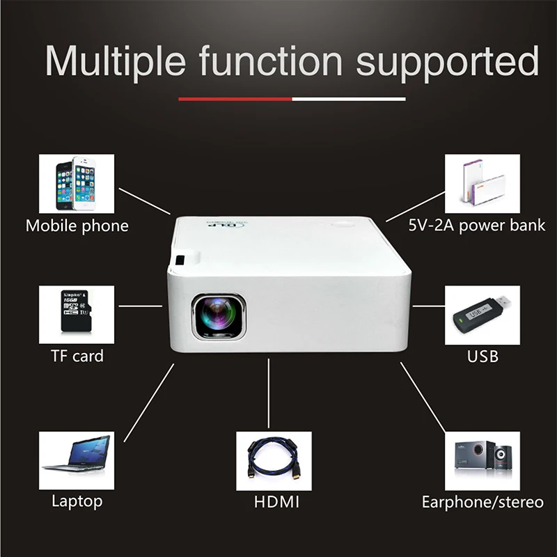 Real tv P2 мини DLP проектор HD встроенный аккумулятор портативный мобильный