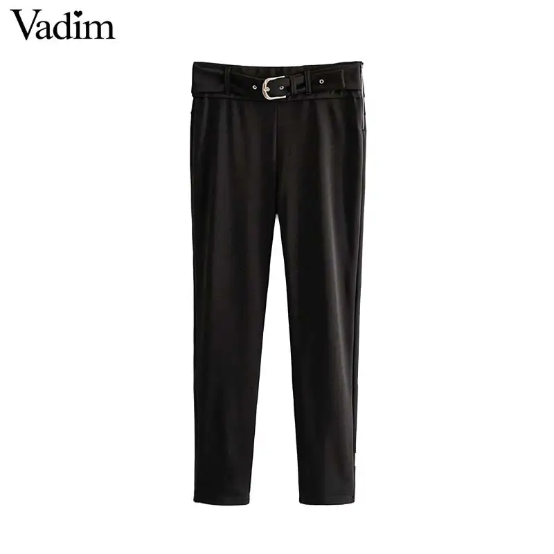 Vadim женские шикарные брюки с поясом и галстуком бабочкой эластичные узкие