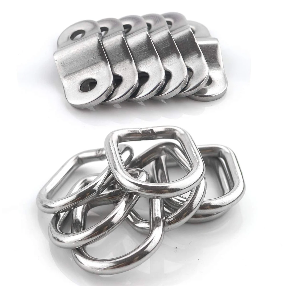 

6p6pcs Stainless Steel Recessed With Screw Loads Heavy Duty For Trailer Tie Down Ring Hardware Cargo Control Universal Fastener