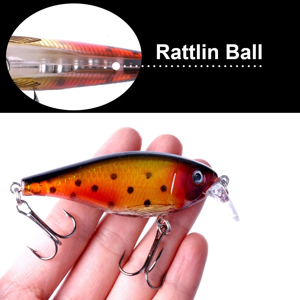 1 шт 9 см 12g дребезжащий Crankbait дайвинг с неглубоким погружением искусственная
