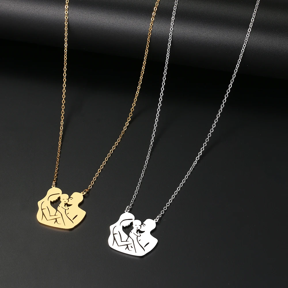 Ожерелья из нержавеющей стали семейная любовь кулон колье мужская цепочка