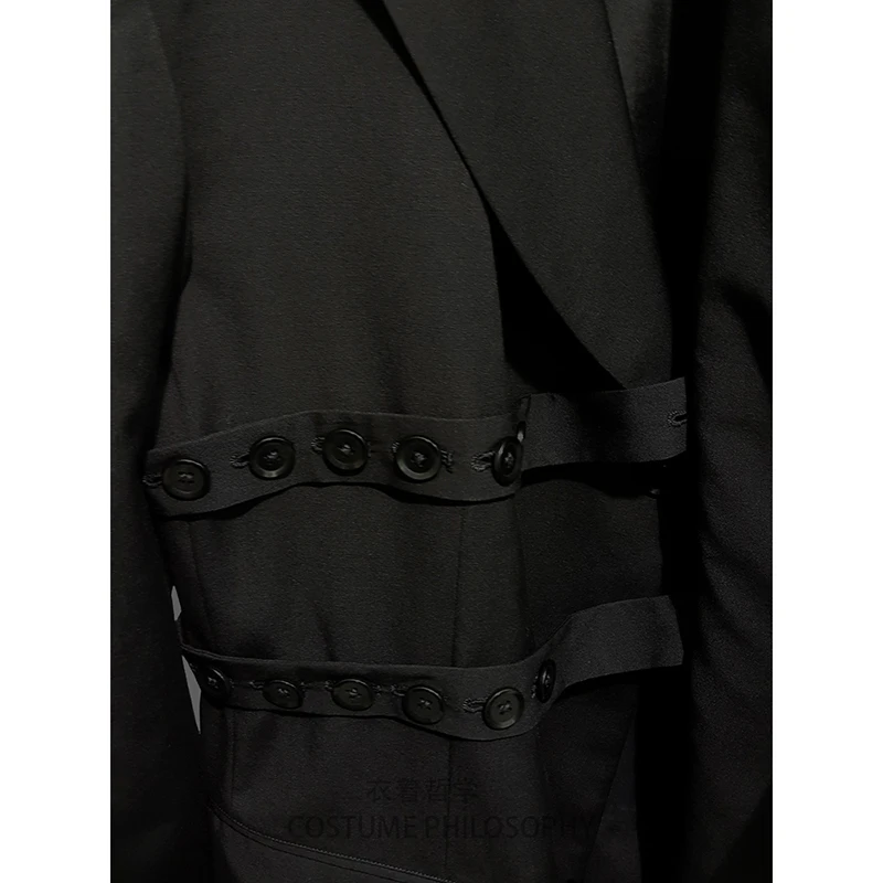 S ~ 6XL! Новая мужская одежда на заказ костюм Yamamoto для выступлений сцене двубортный