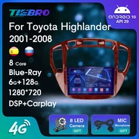 2din android10 car radio for toyota highlander 2001 2008 blu ray ips screen car stereo bluetoth player gps navigation auto radio