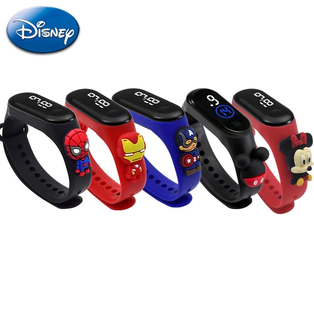 Часы электронные детские с мультяшным персонажем из мультфильма Человек паук