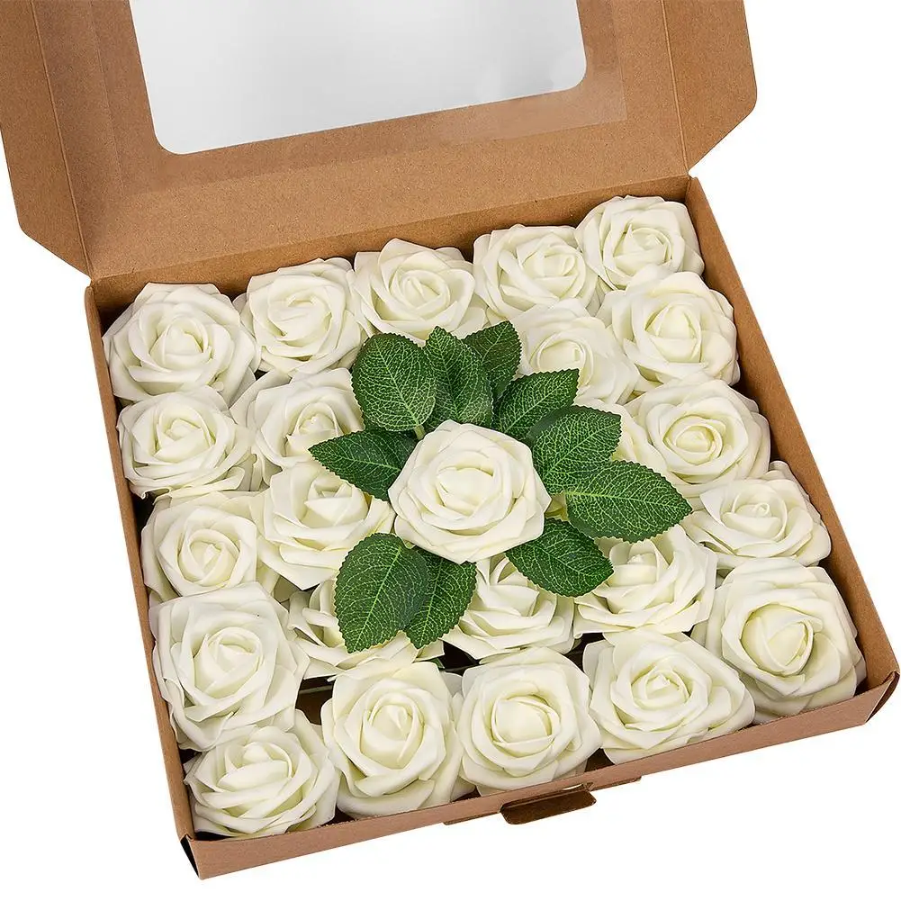 

25pcs/set Artificial Foam Flowers Bright Color Blooming Fake Flowers For Party Home Decoration