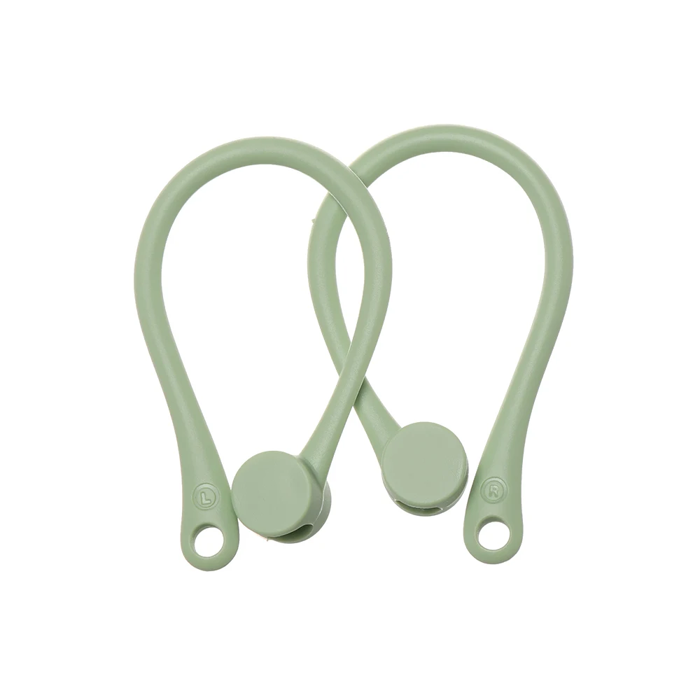 green Защитные Крючки Держатель безопасности подходят крючки для Airpods Apple беспроводные наушники аксессуары силиконовые спортивные анти-потеря ушной крючок - Цвет: green