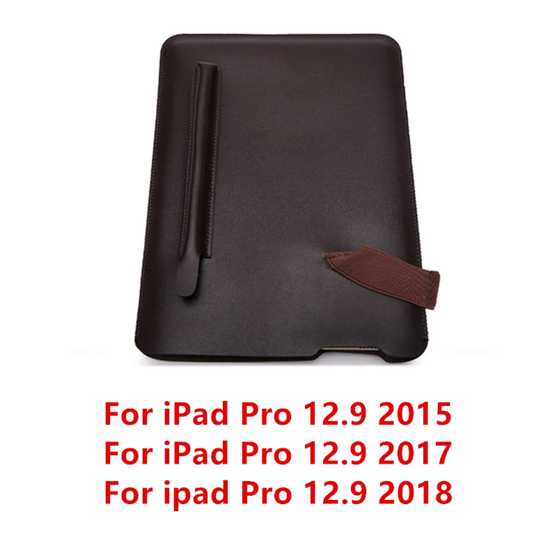 Премиум из искусственной кожи для iPad 9,7 чехол для планшета сумка для iPad Air 2 1 Pro 9,7 10,5 12,9 чехол с карандашом - Цвет: Deeply Brown 12.9