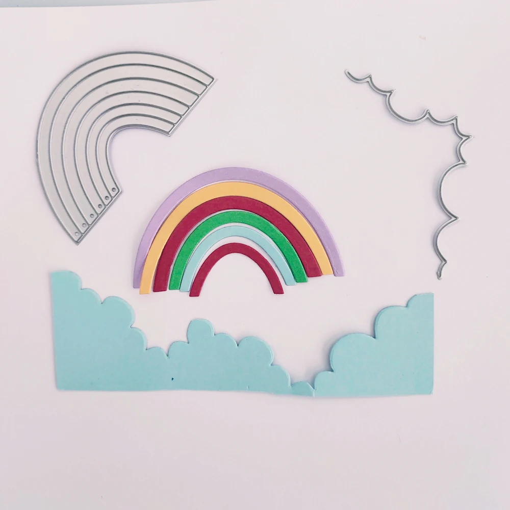 Радужная комбинация изображения облако Радуга мост металлическая режущая форма