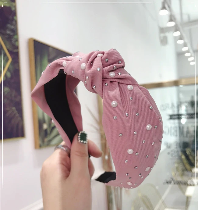 

12pc/lot Fashion 2020 Pearls Hairband Hair Hoop Ornaments Cross Knot Head Band For Women and Girls Hair Accessories