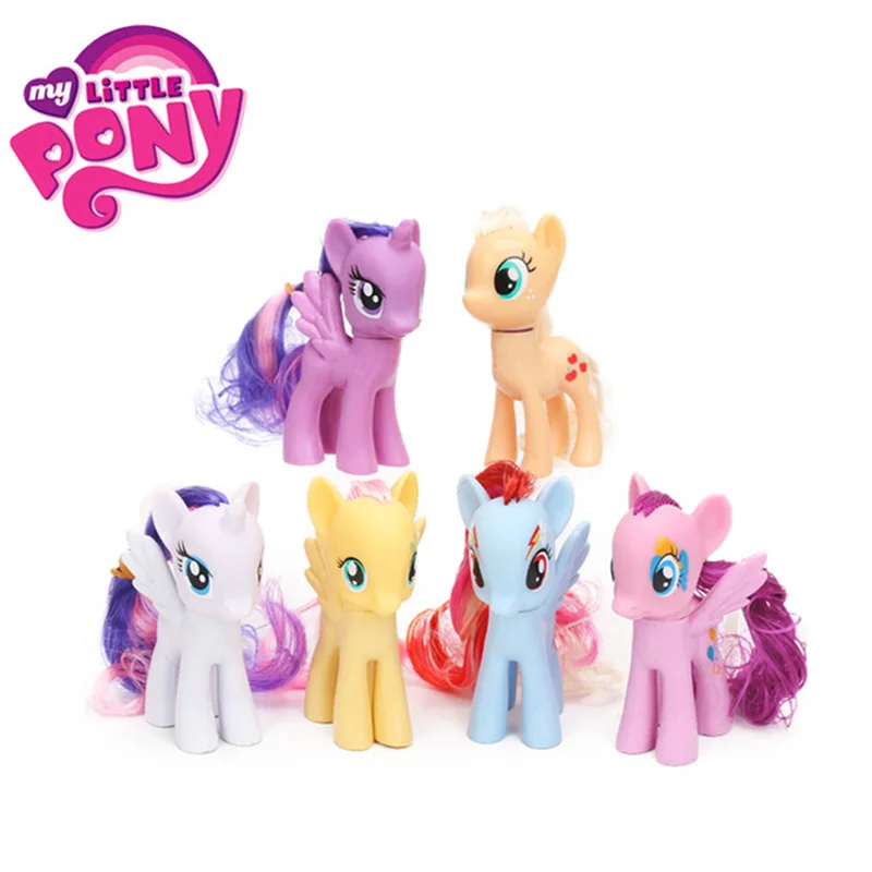 Набор из 6 игрушки My Little Pony Friendship is Magic Rainbow Dash Twilight Sparkle Pinkie Pie Rarity PVC Фигурки
