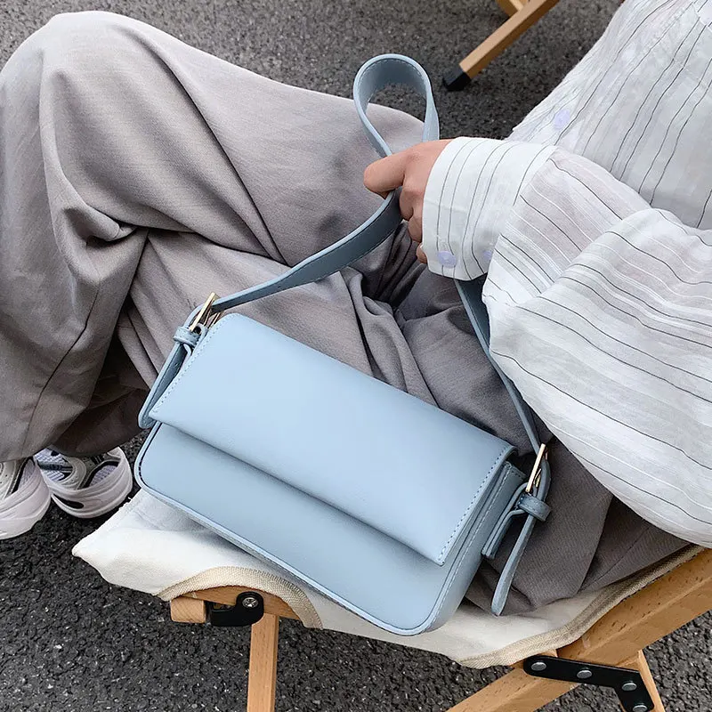 

2021summer New Fashion One-shoulder Underarm Bag Messenger Bag Solid Color Simple Small Square Bag High-quality Small Bag Female