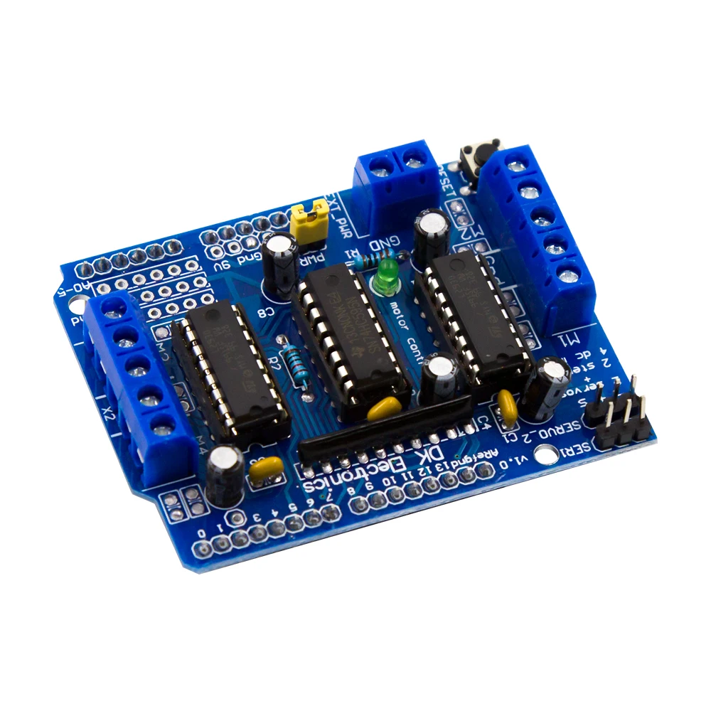 L293D щит управления приводом двигателя двойной Плата расширения для Arduino Duemilanove, плата расширения привода двигателя - Цвет: Оранжевый