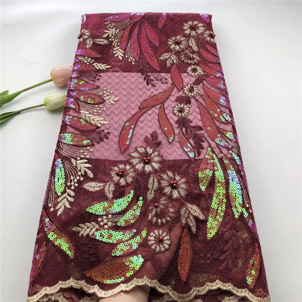 Африканские блестки кружевные ткани для свадебных платьев высокое качество