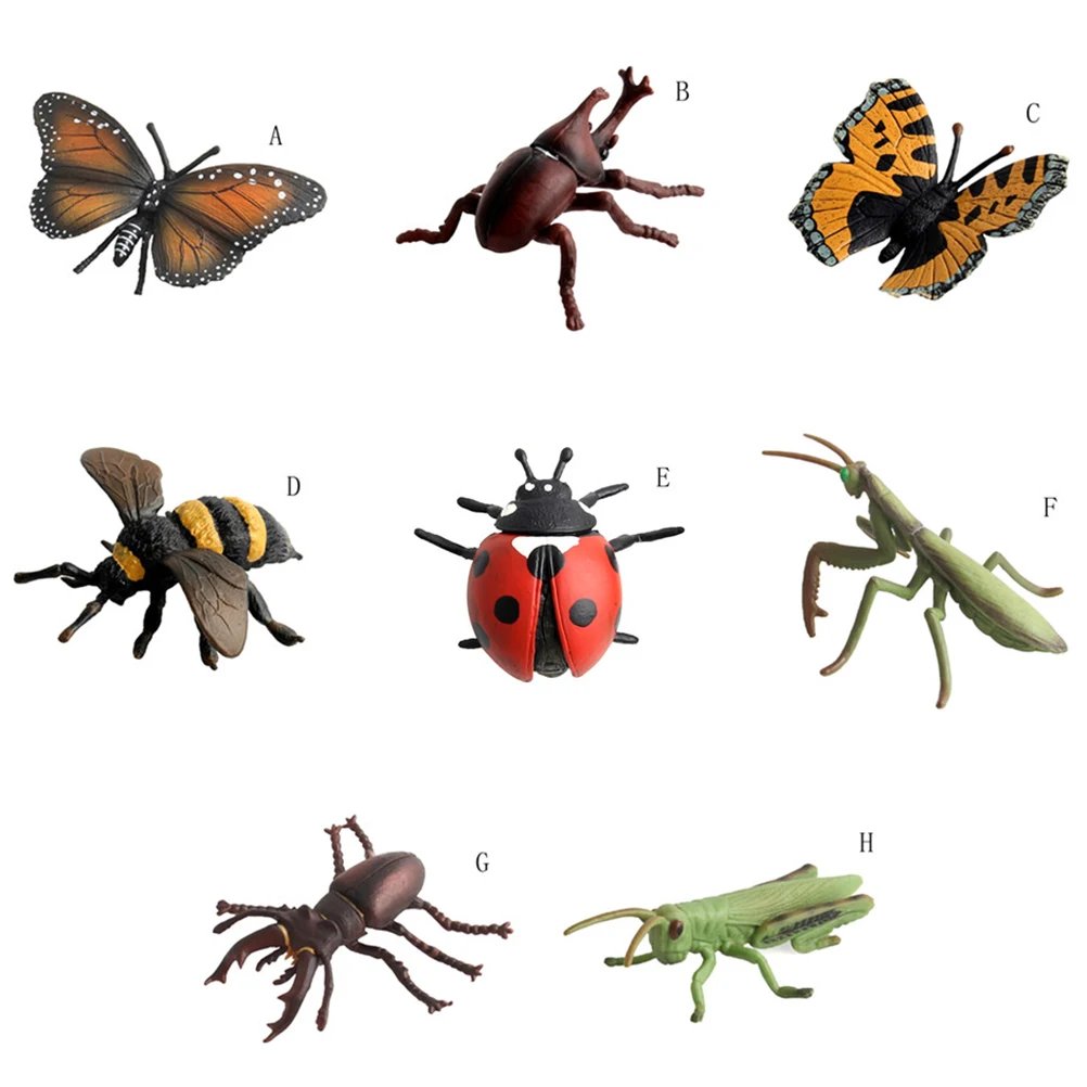 

Beetle Spider Simulation Animals Model Insect Stag Bee Mantis Butterfly Figurine Decoration Figure Toys Gift For Kids