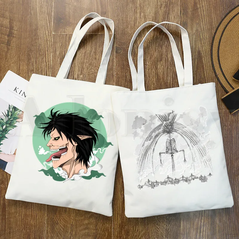 Сумка шоппер атака на Титанов Shingeki no Kyojin манга графическое с мультяшным принтом