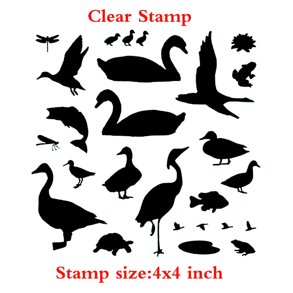 Прозрачные штампы для самостоятельной сборки животных и водно-болотных силуэтов