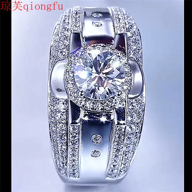 

Qiongfu lucky s925 Moissanite Diamond Ring 2021 Original Fashion Exquisite Men's Ring Jewelry Accessories Prevent allergy
