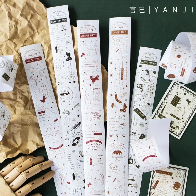 Минималистичная серия простые линии Васи Маскировочная лента стикер s