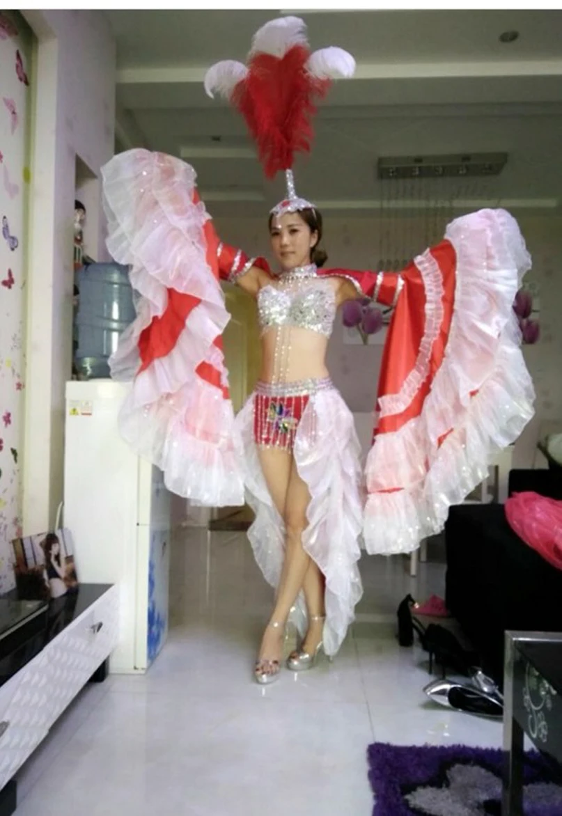 360-градусный большой рукав открывающийся танцевальный костюм карнавальная