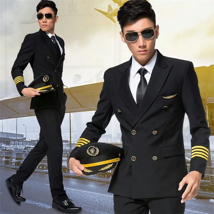 Мужской костюм летчика капитана самолета на Хэллоуин для взрослых сценический