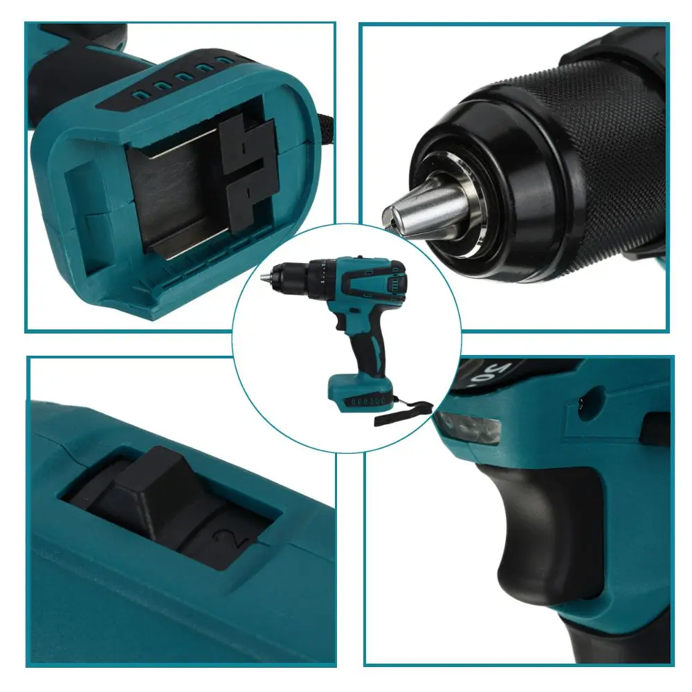 

3 in 1 Brushless Impact Electric Drill 13mm 23+ 3 Torque 90N.m Cordless Screwdriver Mini DIY Power Tools for Makita 18V Battery