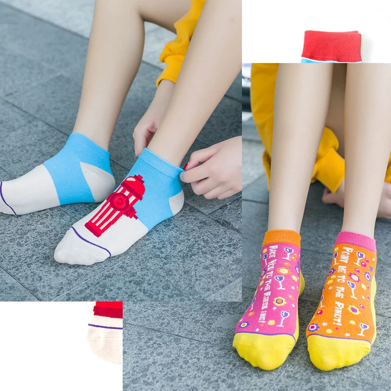 Instime/Женские Носки с рисунком на Хэллоуин и Рождество Асимметричные