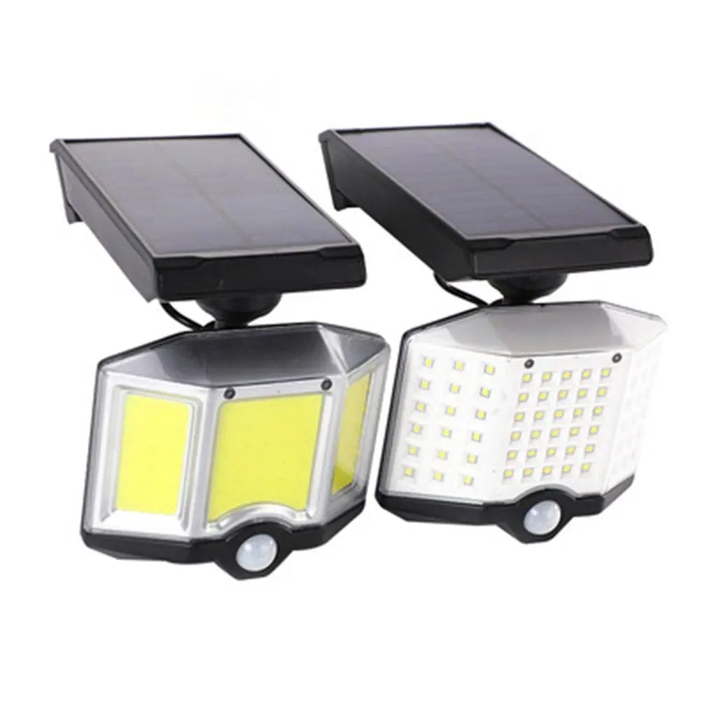 

Светодиодная лампа с 3-сторонним датчисветодиодный движения, Уличный настенный светильник на солнечной батарее с дистанционным управление...